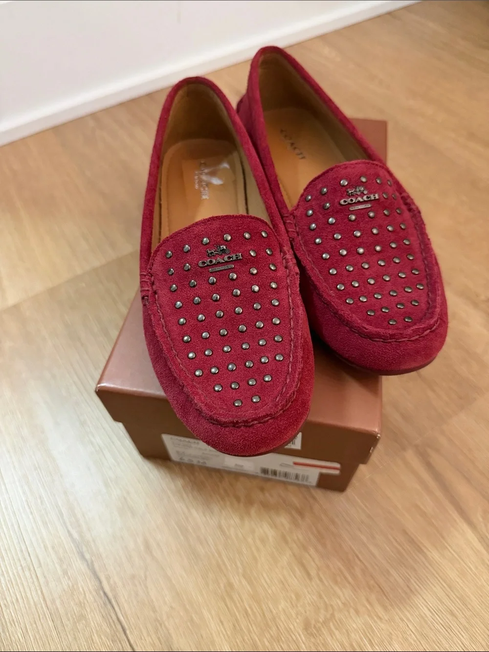 Coach Studded Suede Loafers
